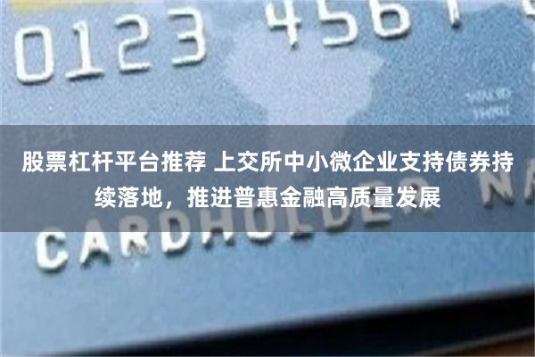 股票杠杆平台推荐 上交所中小微企业支持债券持续落地，推进普惠金融高质量发展